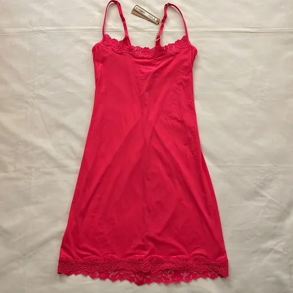 slim fit dress slacks Skims Long Slip Dress | Primrose | Pink | Fits Everybody Lace | Xs | X-Small main image 1